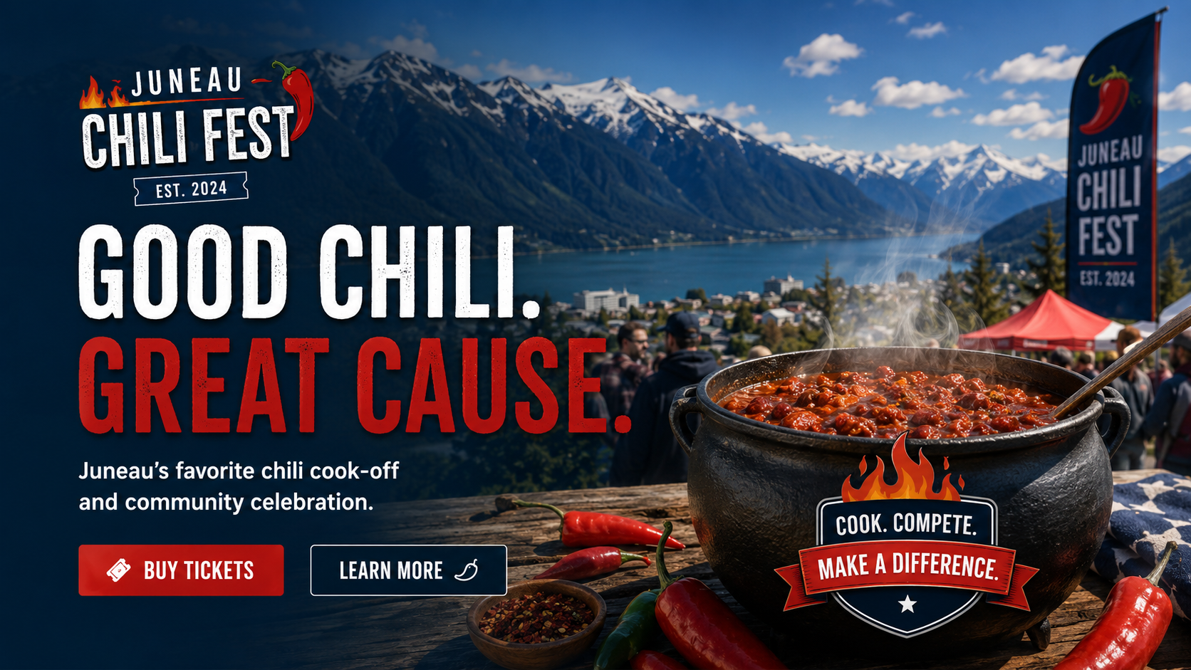 Juneau Chili Fest chili bowl and festival artwork