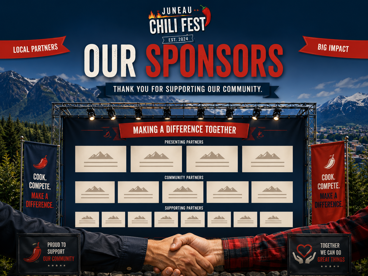 Juneau Chili Fest sponsor board